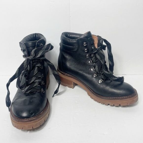 Gentle Souls Brenna Combat Moto Boot Black Lace-Up Leather Upper Size 7.5 - Picture 10 of 15